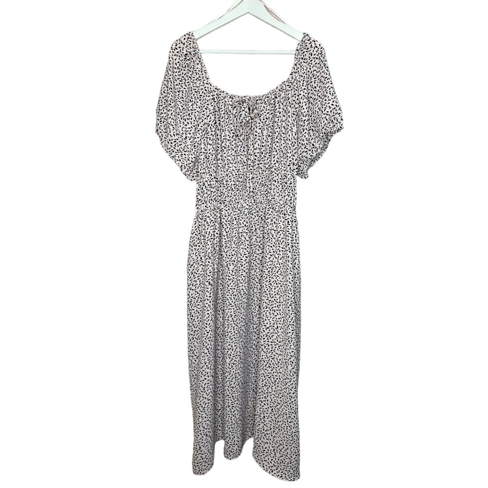 Who What Wear Puff Short Sleeve Smocked Dress 1X